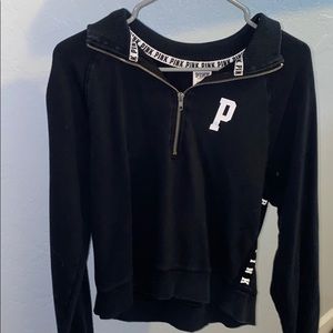 Black Quarter zip by Pink